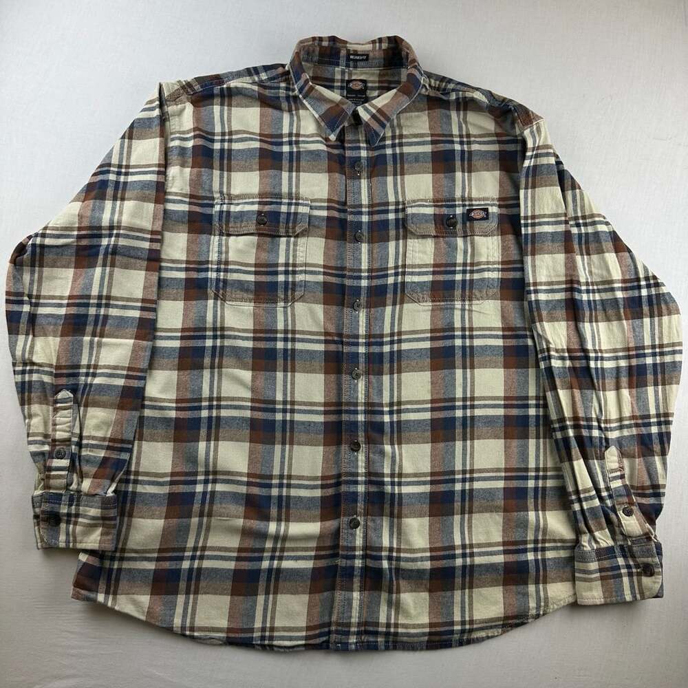 Men's Dickies FLEX Relaxed-Fit Ripstop Flannel Button-Down Shirt